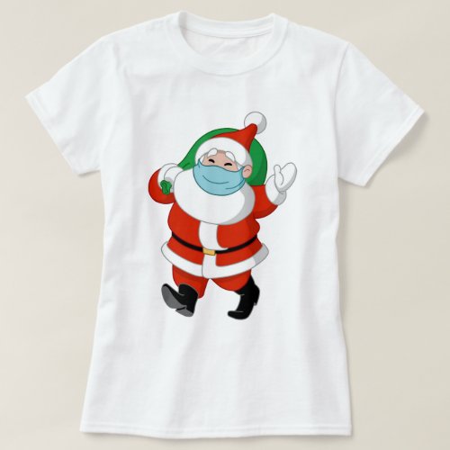 Santa wearing medical mask T_Shirt