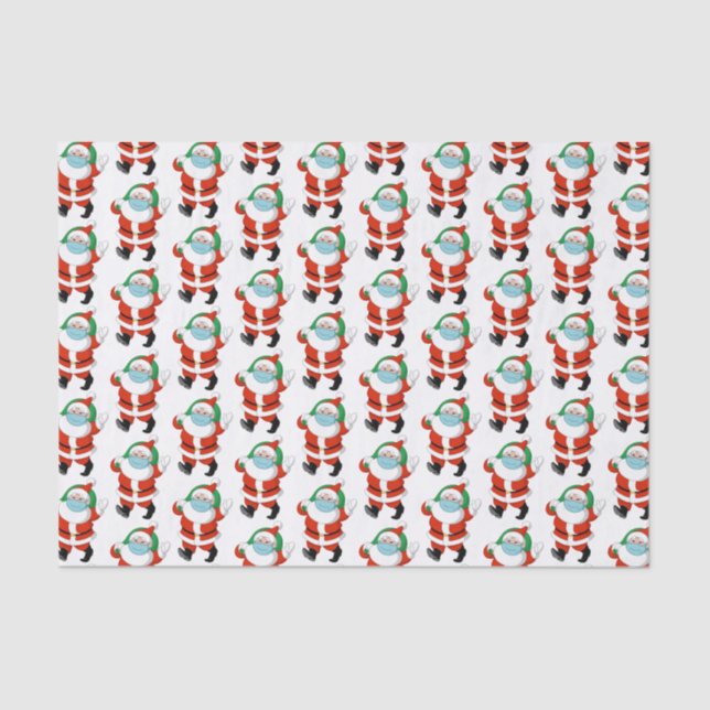 Santa wearing medical mask tissue paper (Front)