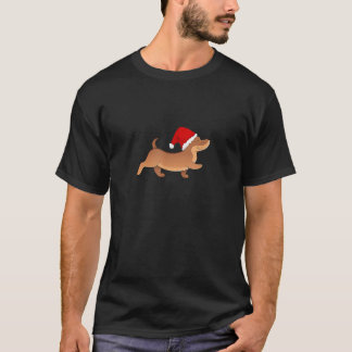 Santa Weenie Dog Christmas Womens Mens Dachshund  T-Shirt