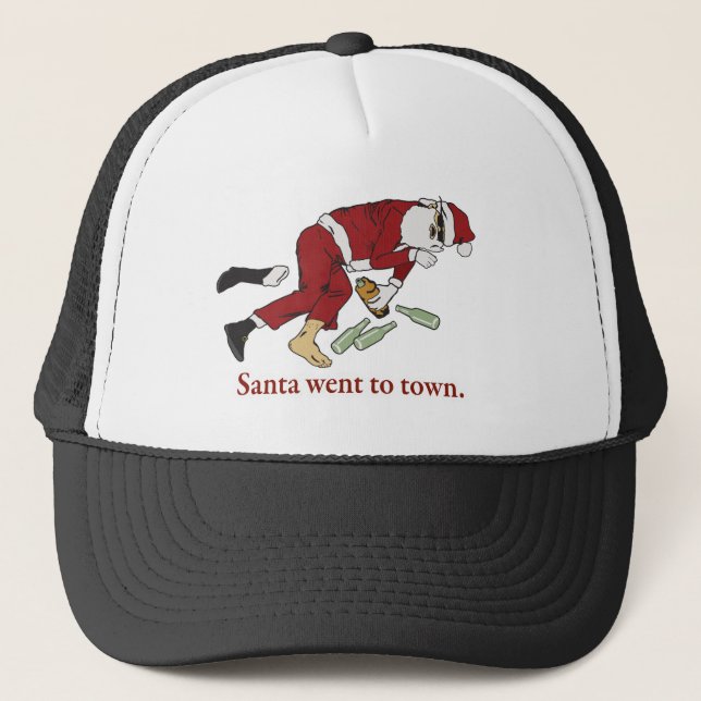 santa_went_to_town trucker hat (Front)