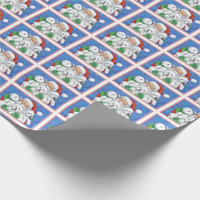 Santa & Westies Wrapping Paper (Corner)