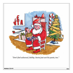 Santa Wet square wall decal