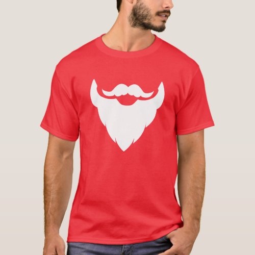 Santa white beard and mustache  moustache t_shirt