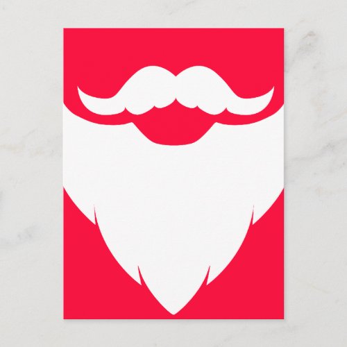 Santa white beard and mustache red white postcard