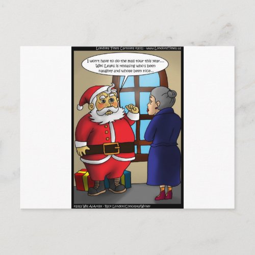 Santa  Wiki Leaks Funny Gifts Tees  Cards