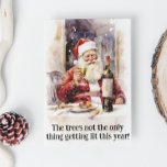 Santa Wine Lover Funny  Holiday Card<br><div class="desc">This design may be personalized in the area provided by changing the photo and/or text. Or it can be customized by clicking Personalize this Template and then choosing the click to customize further option and delete or change the color of the background, add text, change the text color or style,...</div>
