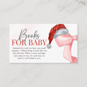 Santa Winter Baby Shower Books for Baby Enclosure Card