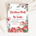 Santa Winter Christmas Party Invitation<br><div class="desc">Spread the holiday cheer with our customizable Christmas printable invitation,  perfect for gathering friends and family for a festive celebration. With elegant designs and easy-to edit text,  this invitation sets the tone for a joyful holiday season.

28SE C</div>