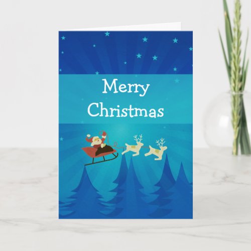 Santa Winter Scene Christmas Card