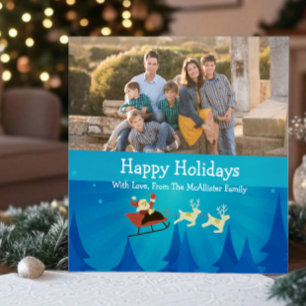 Santa Winter Scene Holiday Photo Card