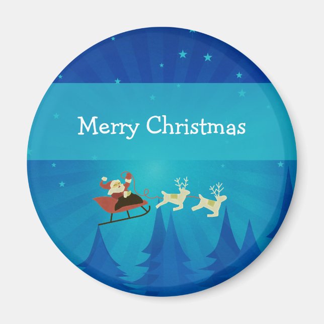 Santa Winter Scene Magnet (Front)