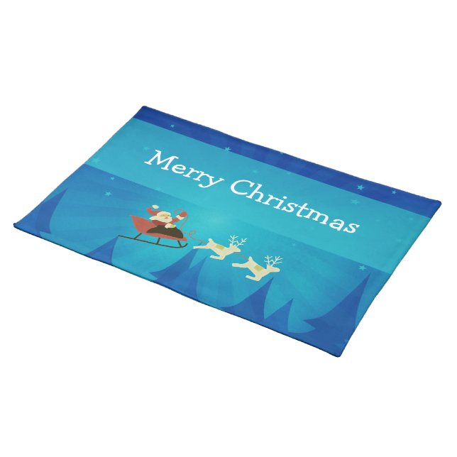 Santa Winter Scene Placemat (On Table)