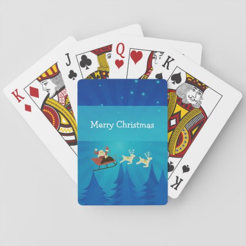 Santa Winter Scene Playing Cards