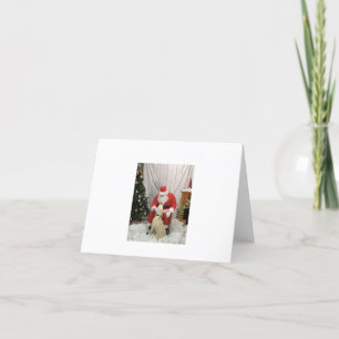 Santa wishes from the pup letterpress thank you card