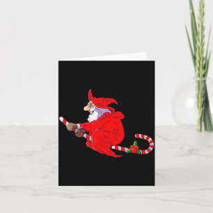 Santa Witch Candy Cane Christmas Santa Hat Funny C Card