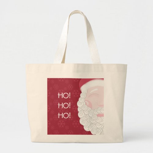 Santa with a Curly Beard and Snow Tote Bag