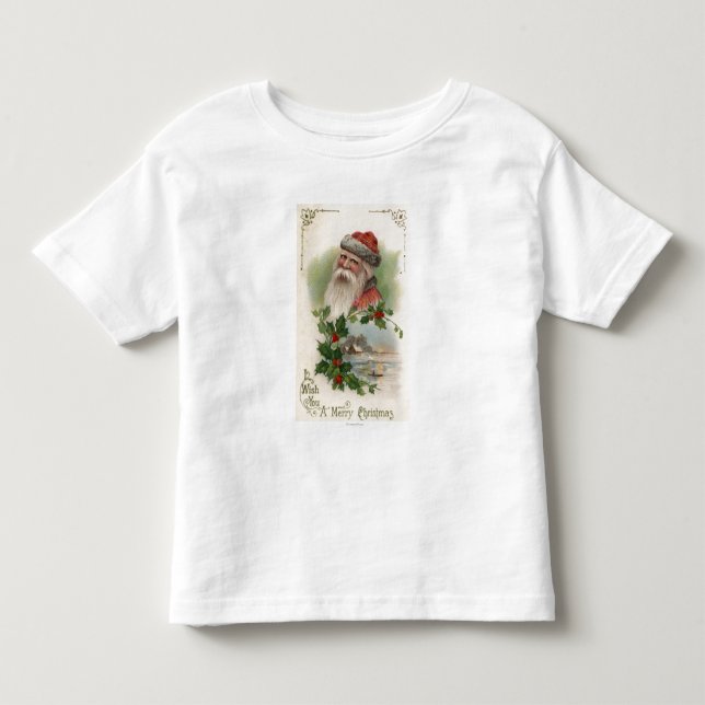 Santa with a Lake Scene Toddler T-shirt (Front)