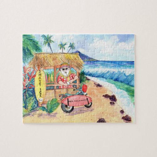Santa with a Shave Ice Stand Jigsaw Puzzle