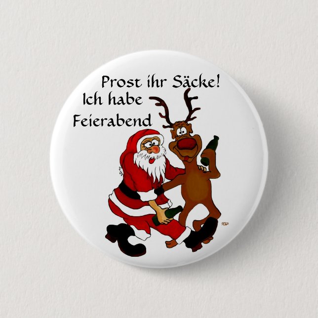 Santa with Alice Pinback Button (Front)