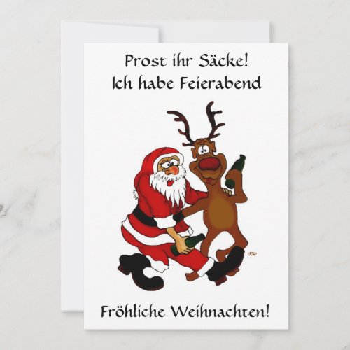 Santa with Alice _ Prost your sacks Holiday Card