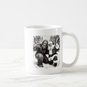 Santa With Bigfoot Christmas Lights Funny Sasquatc Coffee Mug