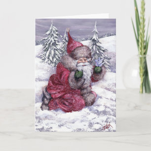 SANTA WITH BLUEBIRD HOLIDAY CARD