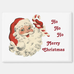 Santa With Candy Cane Magnet