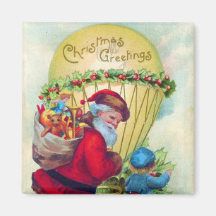 SANTA WITH CHILD ,CHRISTMAS BALLOON,HOLLYBERRIES MAGNET