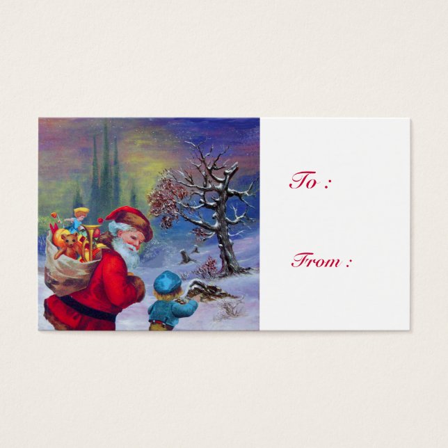 SANTA WITH CHILD IN THE WINTER SNOW (Front)