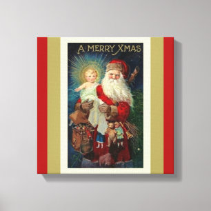 Santa with Christ Child Toys St. Nicholas Canvas Print