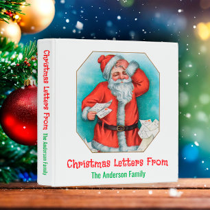 Santa with Christmas Letters (From) 3 Ring Binder
