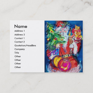 SANTA WITH CHRISTMAS TREE AND GIFTS BUSINESS CARD