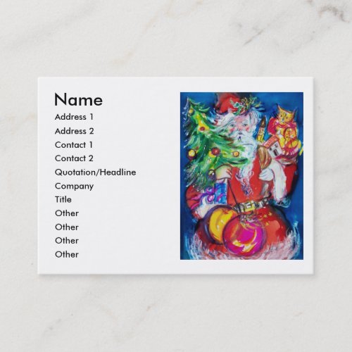 SANTA WITH CHRISTMAS TREE AND GIFTS BUSINESS CARD