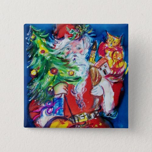 SANTA WITH CHRISTMAS TREE AND GIFTS BUTTON