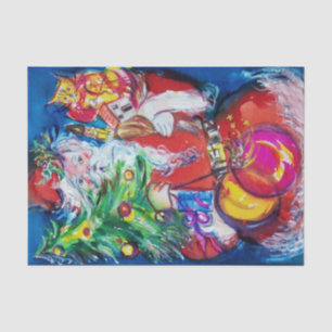 SANTA WITH CHRISTMAS TREE AND GIFTS TISSUE PAPER