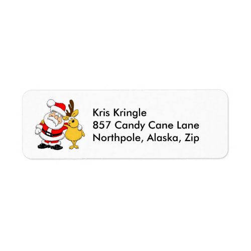 Santa With Deer Address Labels