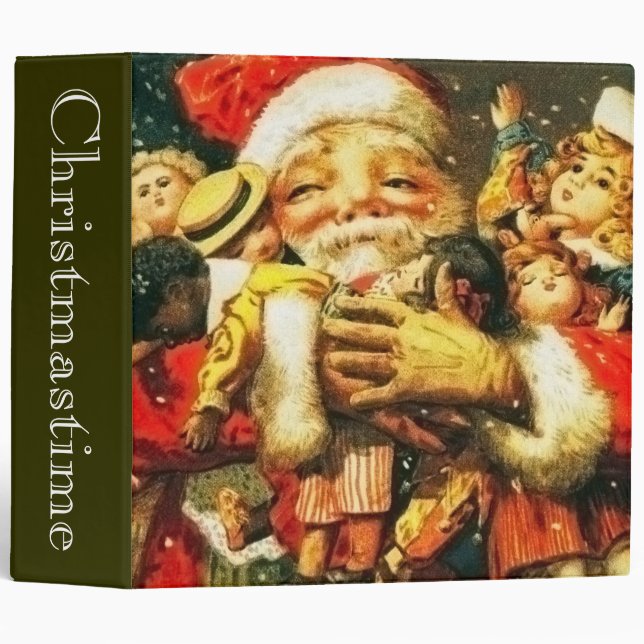 Santa with Dolls 3 Ring Binder (Front/Spine)