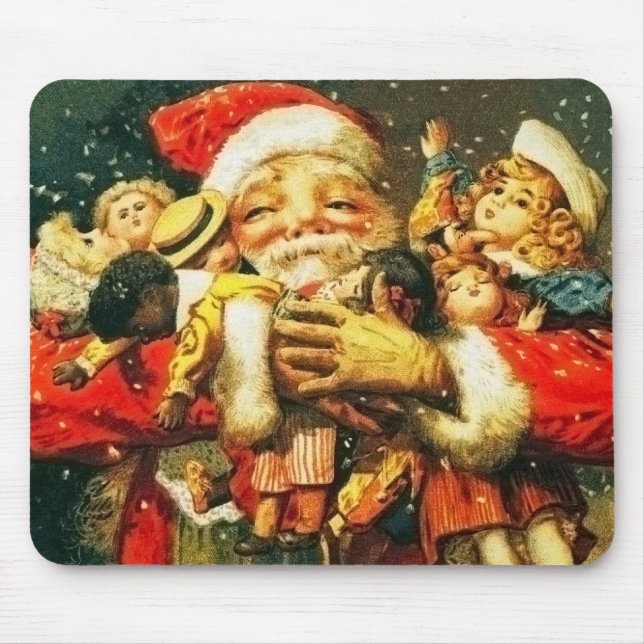 Santa with Dolls Mouse Pad (Front)