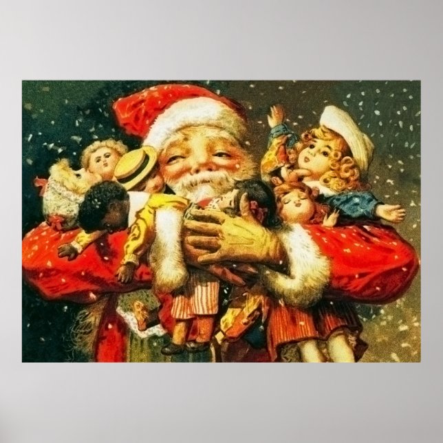 Santa with Dolls Poster (Front)