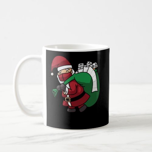 Santa With Face Mask And Toilet Paper Funny Christ Coffee Mug