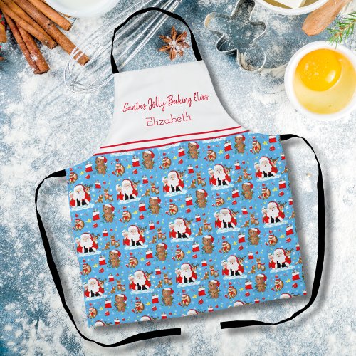  Santa With Forest Animals  Apron