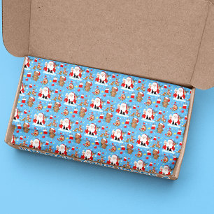 Santa With Forest Animals Tissue Paper