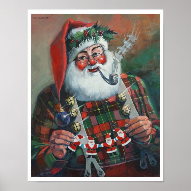 Santa with Garland Poster (Front)