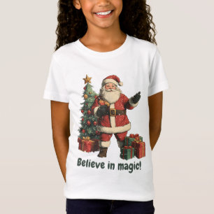 Santa with gifts and Christmas tree T-Shirt
