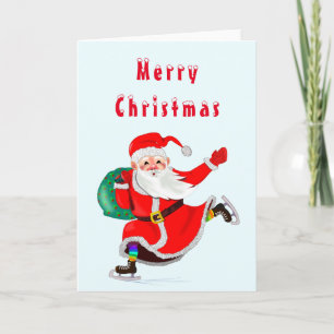Santa with Gifts Christmas Card - Customizable