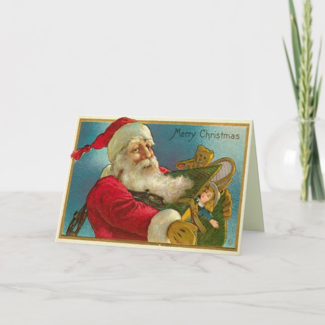 Santa with gifts holiday card (Front)