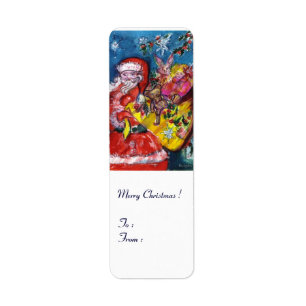 SANTA WITH GIFTS LABEL