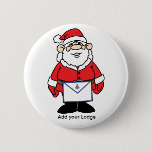 Santa with his Masonic Apron Pinback Button