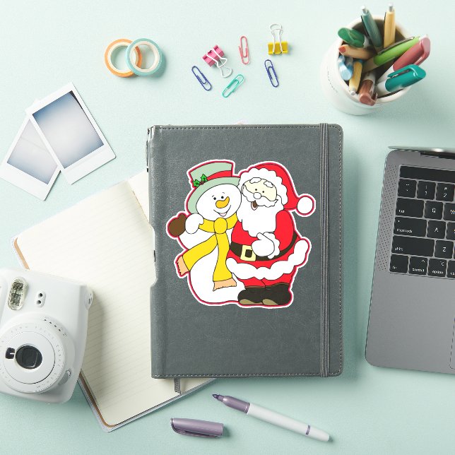SANTA WITH ICE MAN AT CHRISTMAS. HO! HO! HO! STICKER (iPad Cover)
