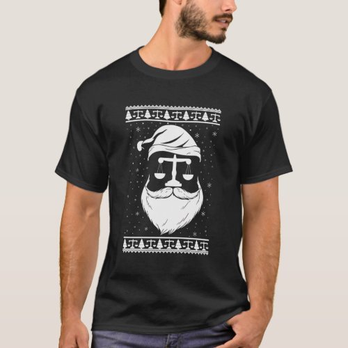 Santa With Justice Balance Scale Lawyer T_Shirt